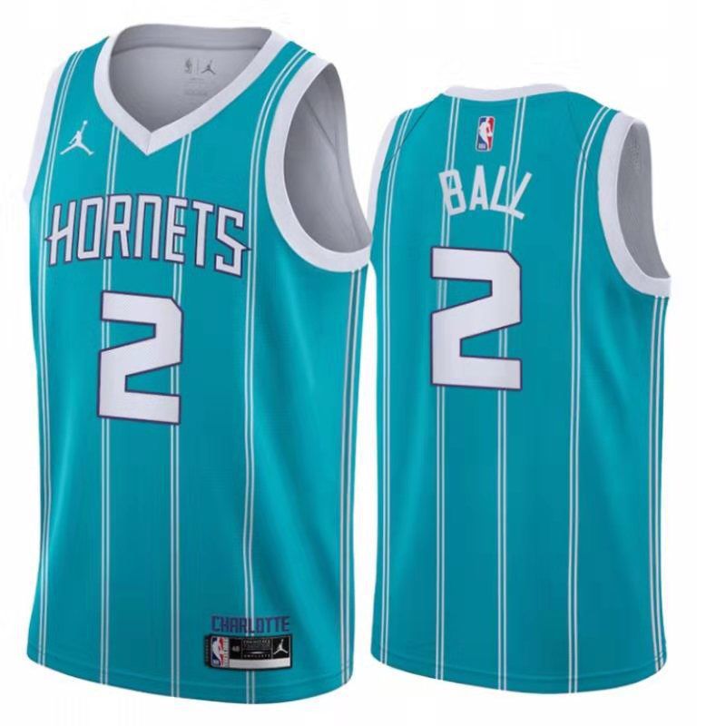 Men Charlotte Hornets #2 Ball Light Blue City Edition NBA Jerseys->charlotte hornets->NBA Jersey